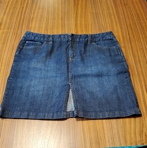 TOMMY HILFIGER Womens Denim Skirt  Medium Blue Size 14 Zip And Button Pockets